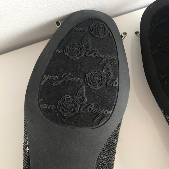 Joan Boyce Vintage Black Sequins Flats Bow Tie Women’s Shoes Y2K - Picture 4 of 16